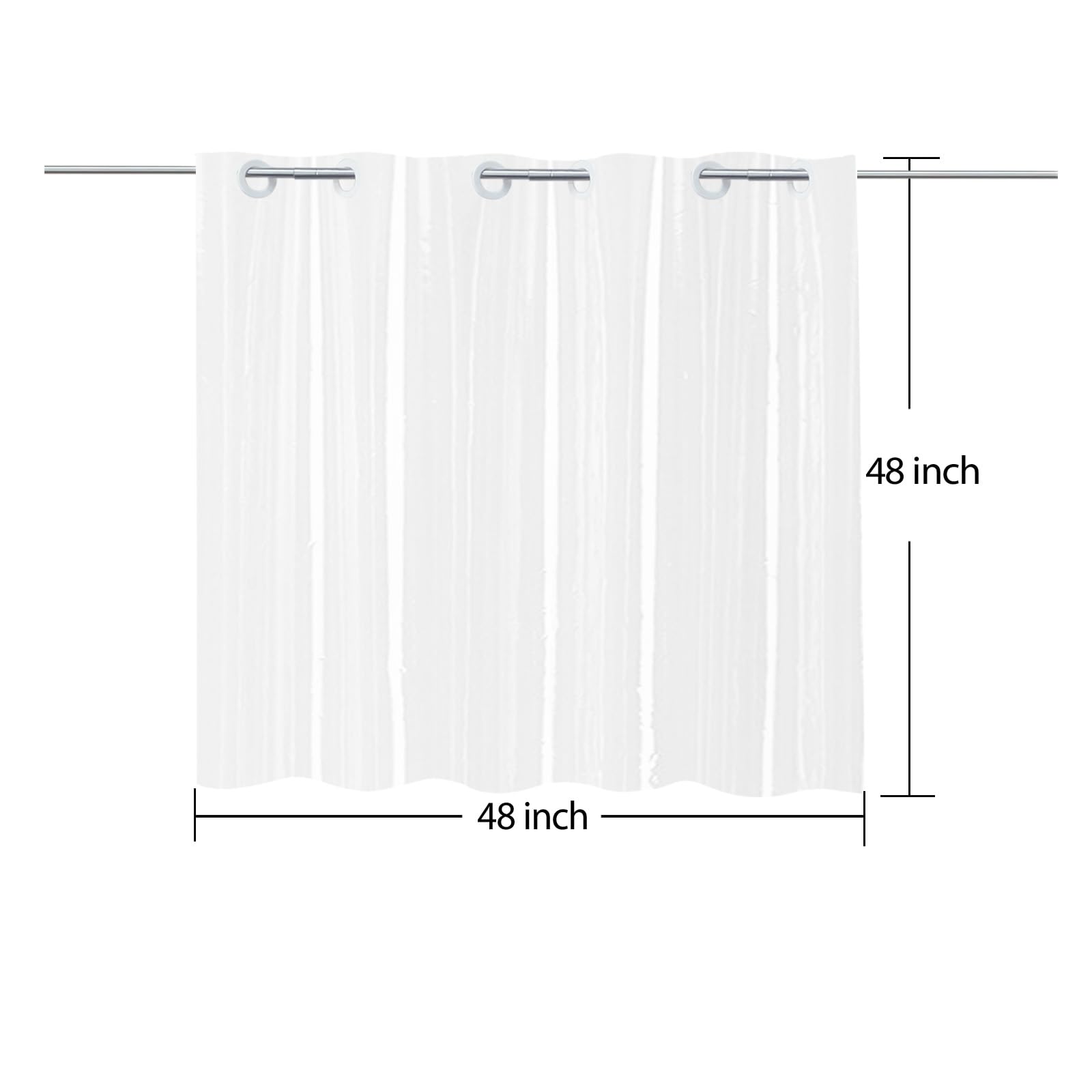 YISURE PEVA Shower Curtain, Frosted Privacy Design, 48" x 48", No Hook Needed, Ideal for Bathroom