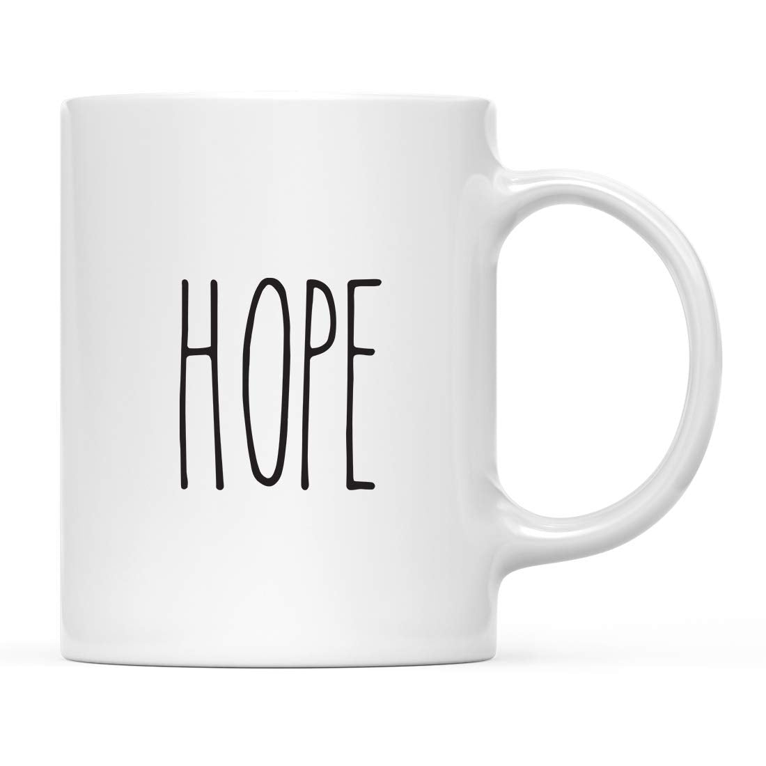 Andaz Press Simple Rustic Farmhouse Kitchen Decor 11oz. Ceramic Coffee Tea Mug, Hope, 1Pack, Includes Gift Box, Minimalist Birt