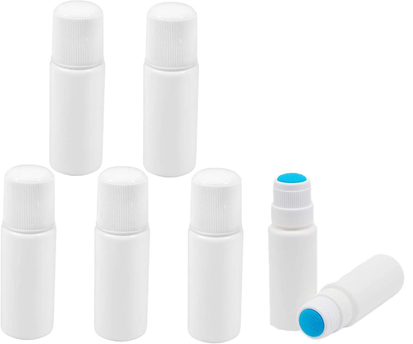 RANYUNSYZ 5Pcs White 30ml Plastic Liquid Bottles Empty Sponge Head Applicator Bottle, Refillable Deodorant for Cosmetic Essentia
