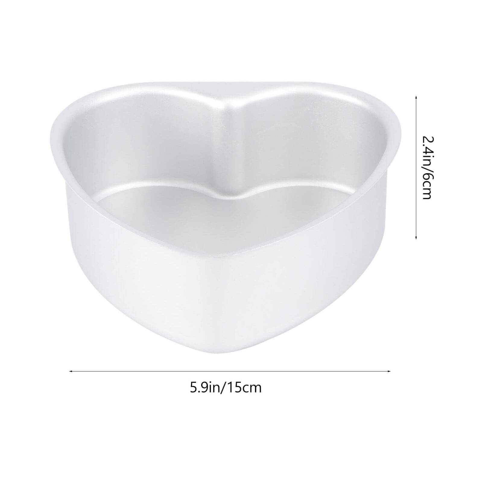 Bestonzon Aluminum Heart Shaped Cake Pans, 6Inch Baking Mold Tool With Removable Bottom, Cake Tin For Weddings, Parties