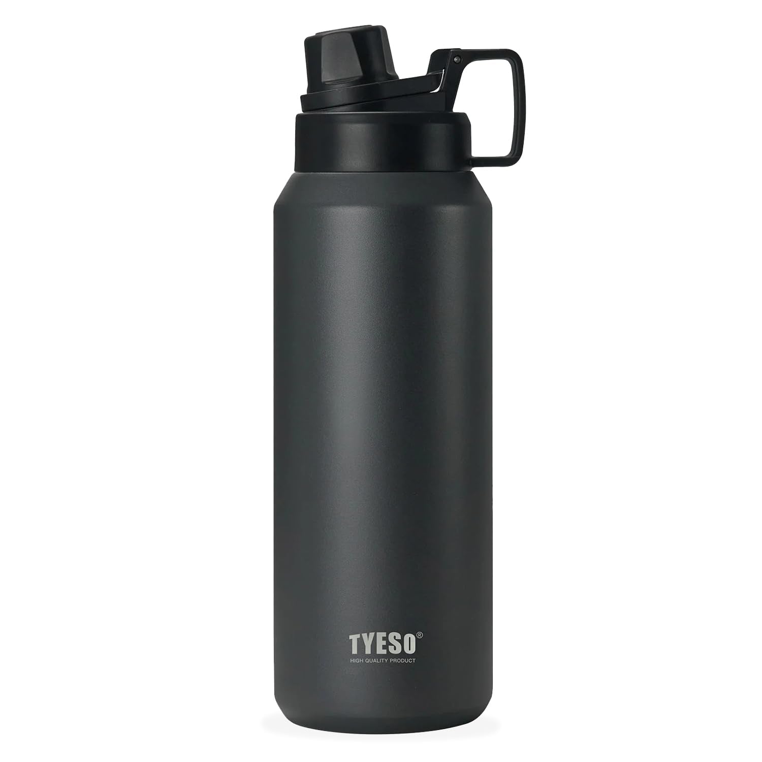 TYESO 30oz Water Bottle with Carrying Handle Lid | Insulated Stainless Steel Thermos | Gym & Sports Travel Bottle | Leak Proof &