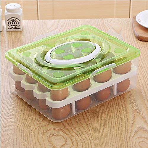 Skyzone Eggs Double Layers Plastic Carton Refrigerator Eggs Storage Box Egg Holder Plastic Containers