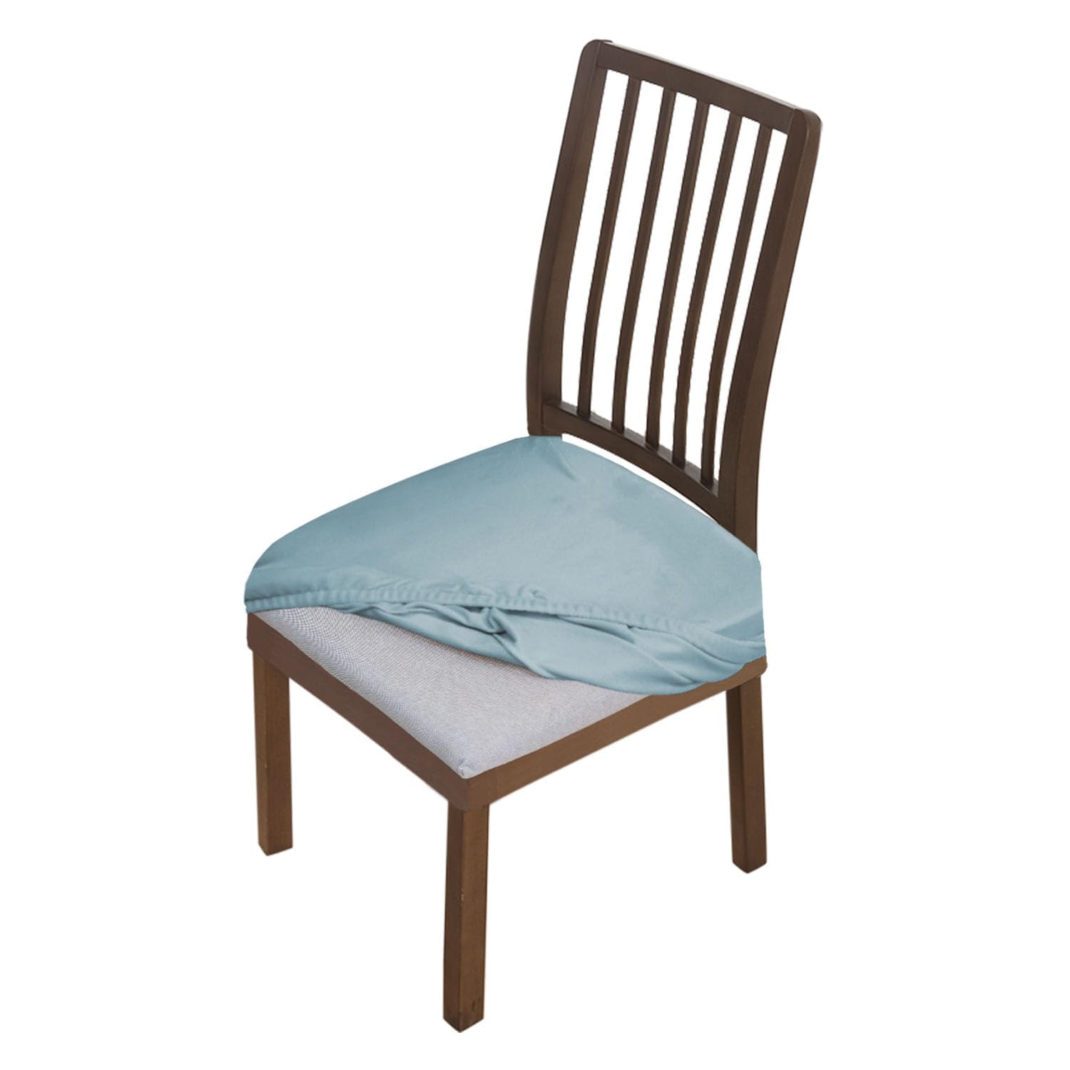 Hokipo Original Velvet Seat Cover For Chair, Stretch Fitted, Removable Washable Furniture Protector Slipcovers, Set Of 1, Sky Bl