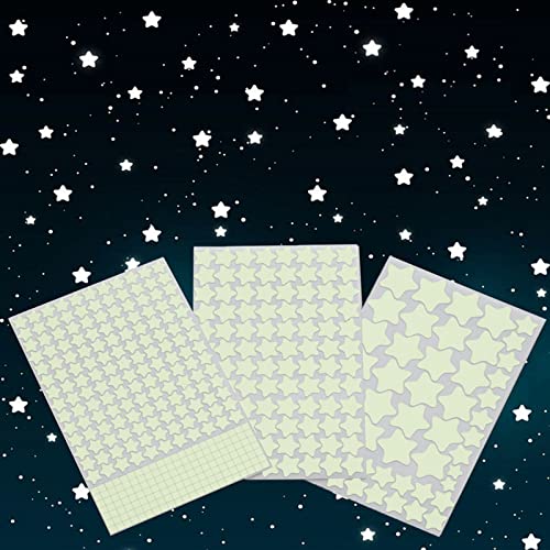Aooyaoo Glow In The Dark Stars Wall Stickers, Glowing Stars For Ceiling And Wall Decals, Glow Stars,Excluding The Moon,Perfect F