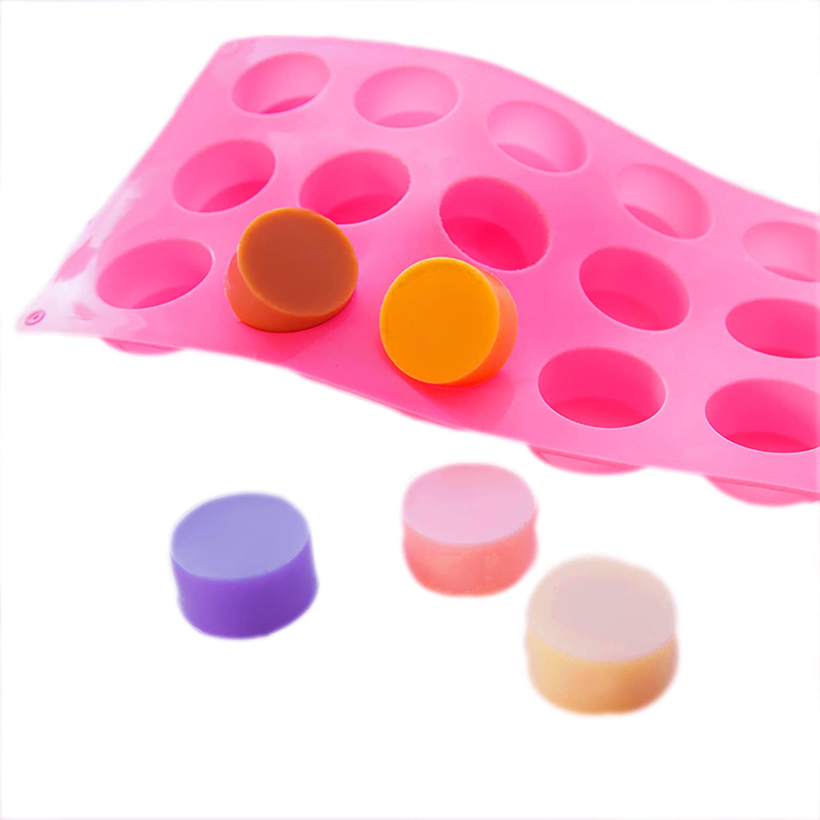 X-Haibei Round Bar Silicone Mold Chocolate Mini Guest Sample Soap Making Dia.1.5-Inch Per Cell