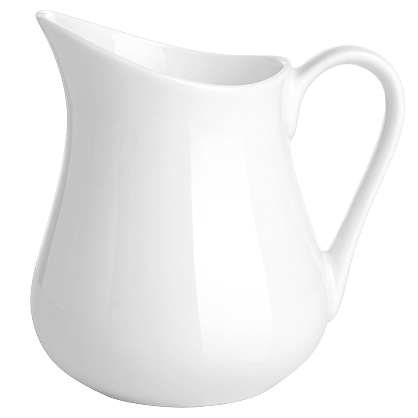 Gurygo 16 Oz Classic White Ceramic Small Creamer Pitcher with Handle- Fine Porcelain Small Milk Pitcher - Ceramic Creamer Contai
