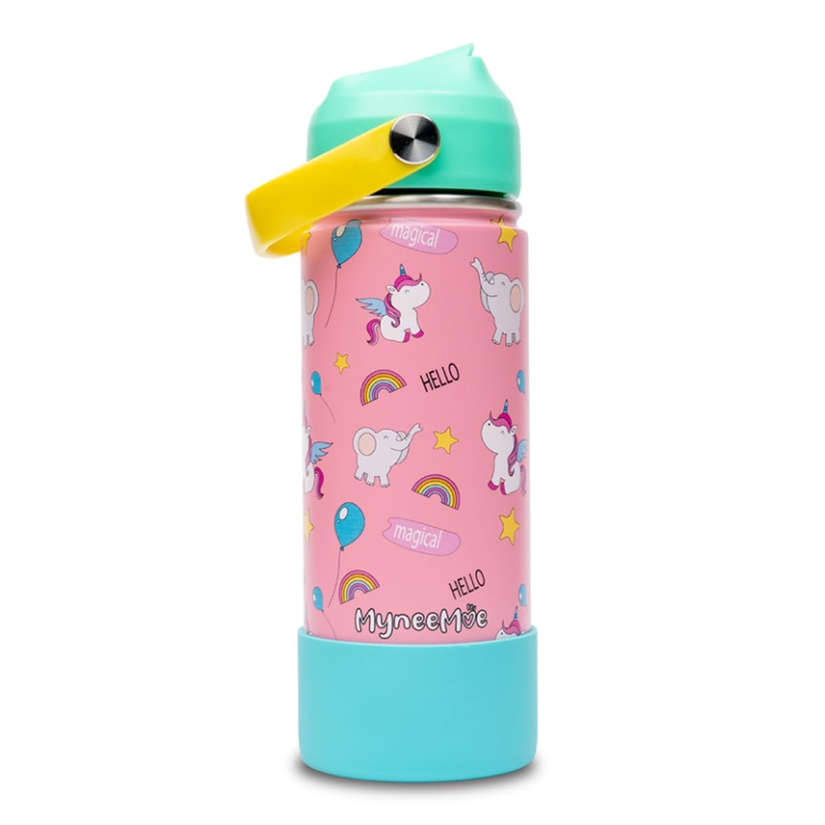 Myneemoe Zippy 550Ml Stainless Steel Water Bottle For Kids | Leakproof Straw Sipper Bottle | School Water Bottle For Boys & Girl