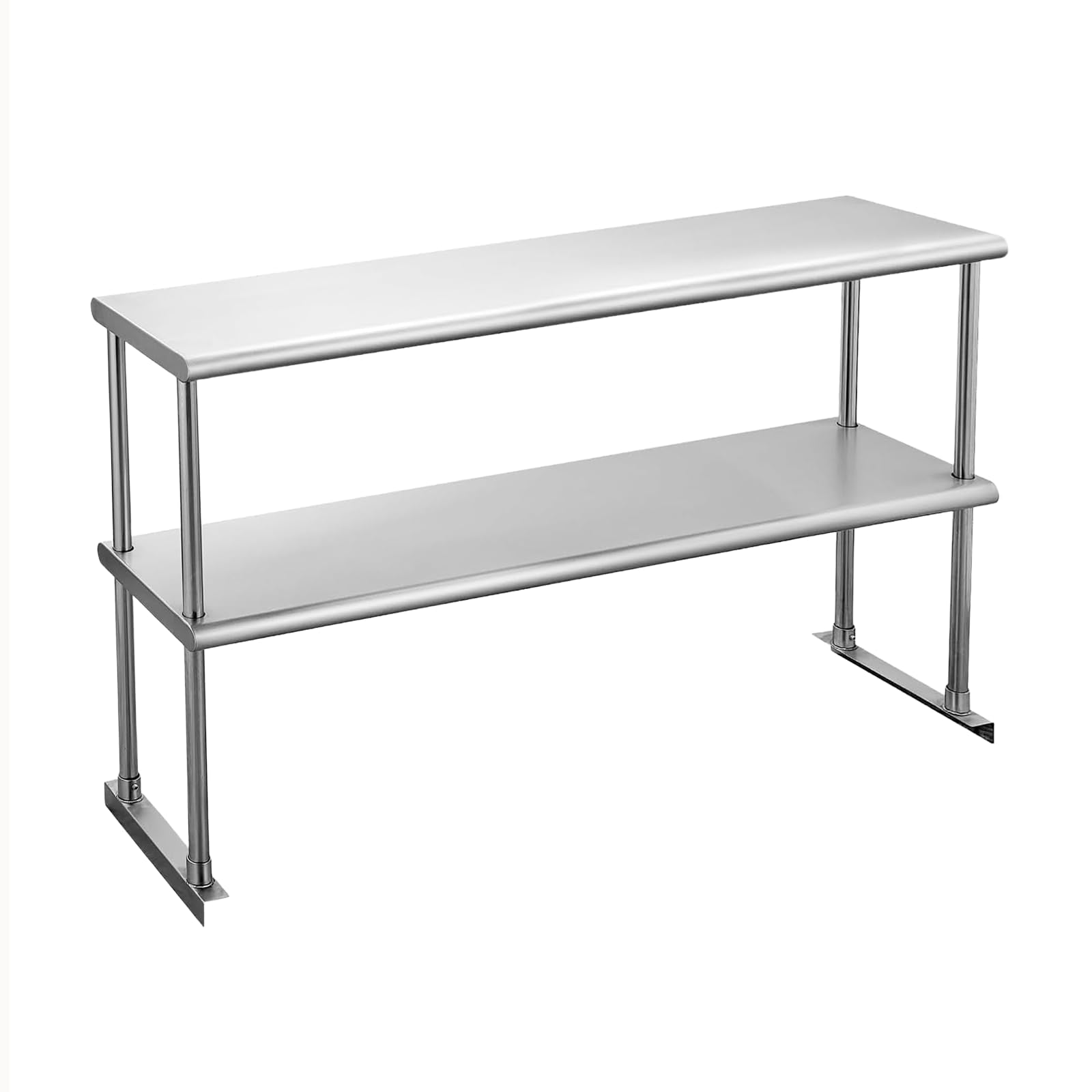 ROCKPOINT Stainless Steel overshelf for Prep Work Table 12 D x 48 W,Commercial Double Overshelf in Kitchen, Home,Restaurant,Gara