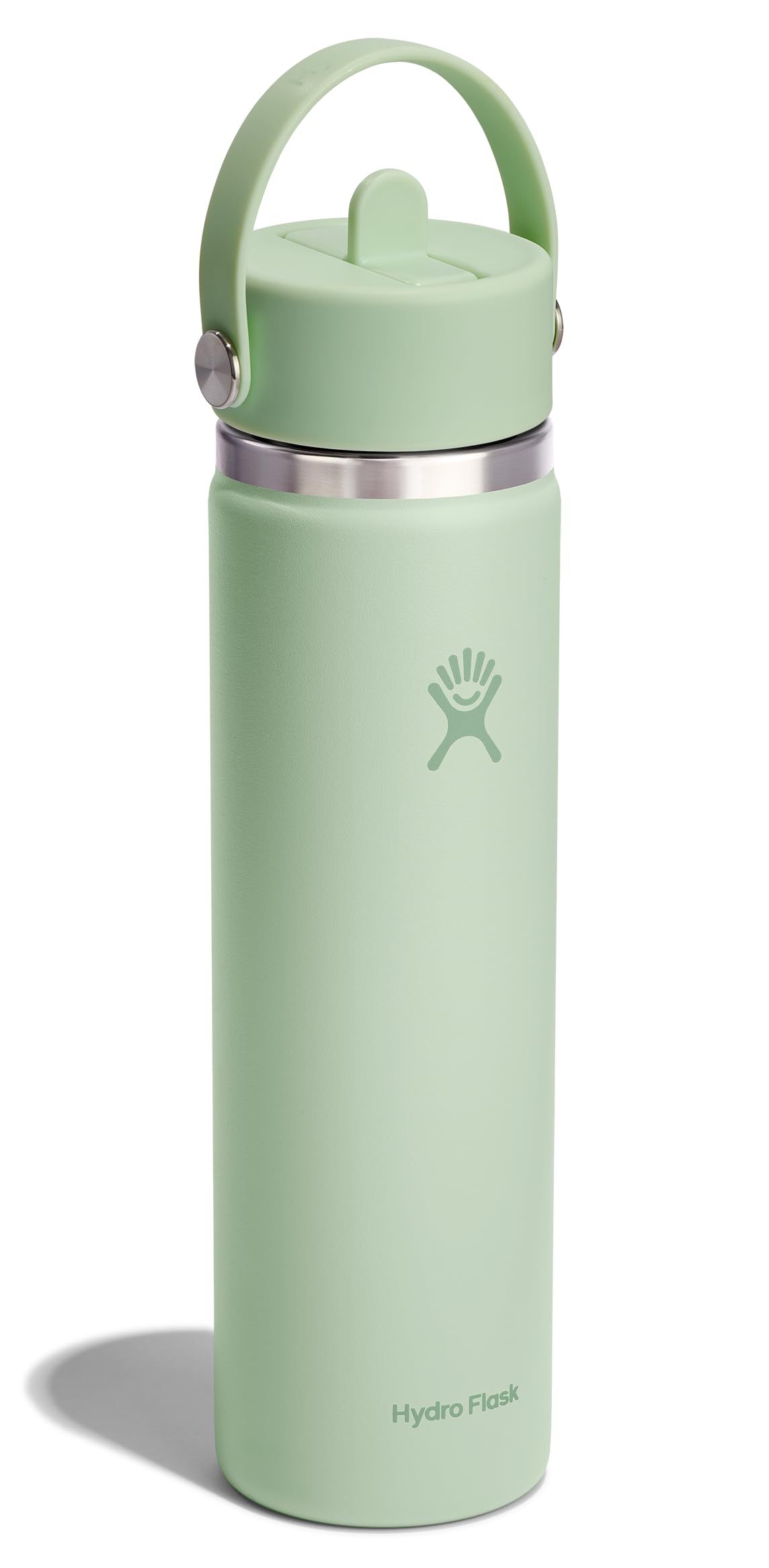 Hydro Flask Water Bottle - Insulated Stainless Steel - Wide Mouth Flex Straw Lid, Non Spill, Leakproof and Refillable in 24 Oz A