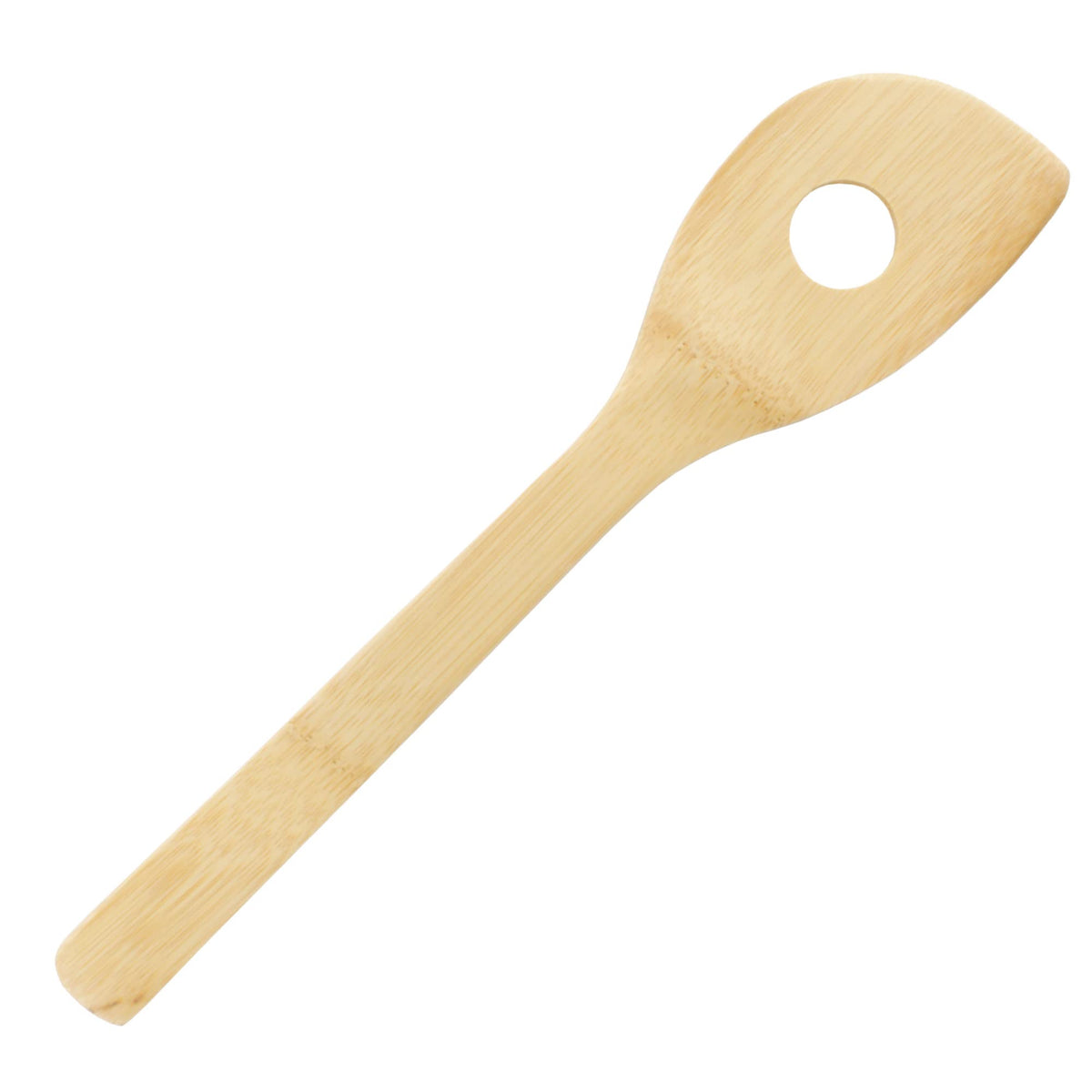 Bamboo Serving/Cooking Utensils - B20 - Curved Spatula/Paddle With Hole - 5 Pieces
