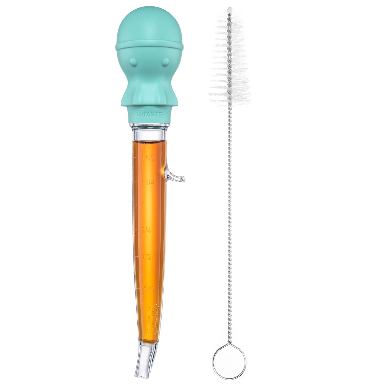 U-Taste 1.5Oz Angled Turkey Baster - 228.2? Heat Resistant Food Grade Tritan And Silicone Large Octopus Bulb Baster Set With Cle