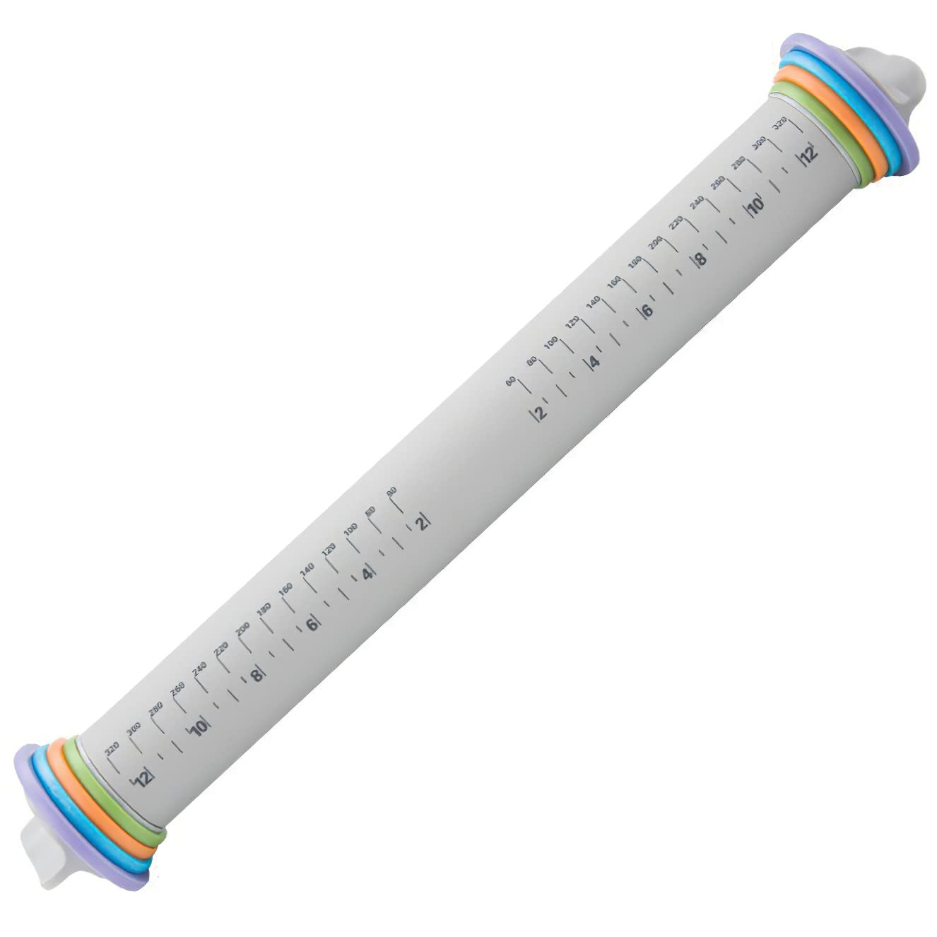 Aeelue Premium Rolling Pin, Adjustable Dough Roller Silicone, Removable Thickness Rings To Measure Doughs Professional Home Kitc