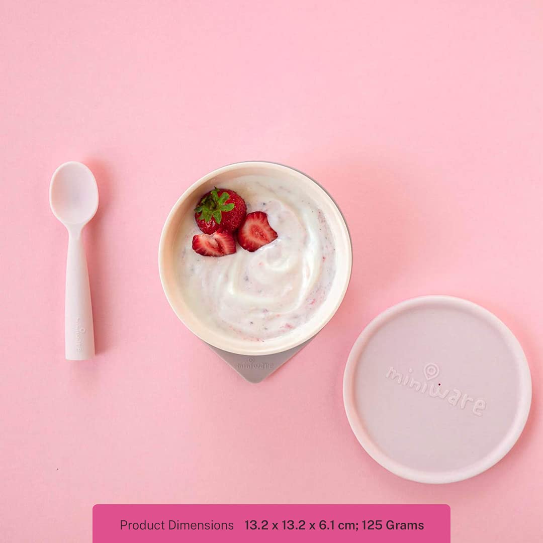 Miniware First Bites Baby Feeding Set With Baby Bowl, Detachable Suction Foot, And Baby Spoon - Eco-Friendly, Bpa Free, Dishwash