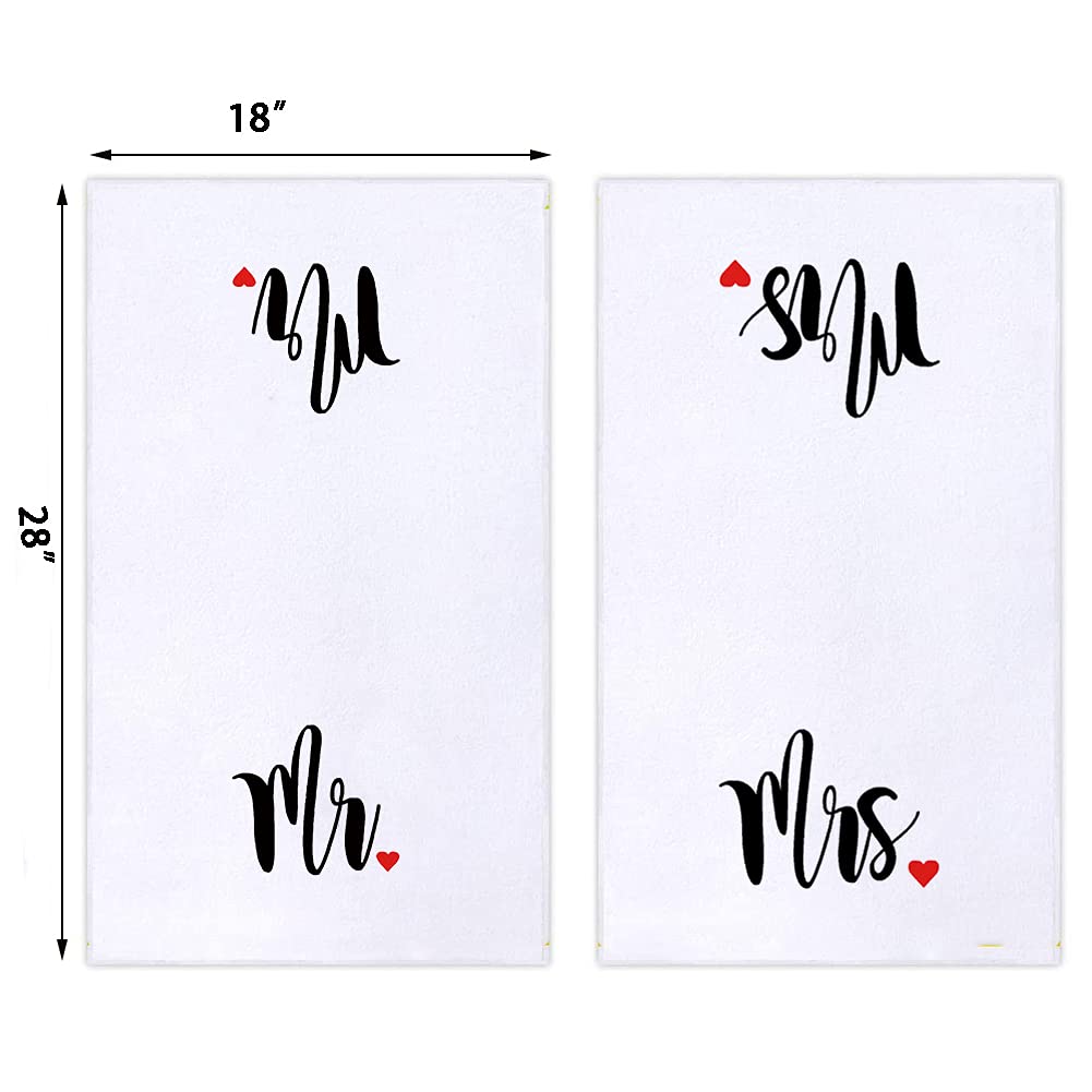 Mr And Mrs Kitchen Dish Towel 18 X 28 Inch, Couple Newlyweds Tea Towels Dish Cloth For Cooking Baking Wedding Or Engagement Gift