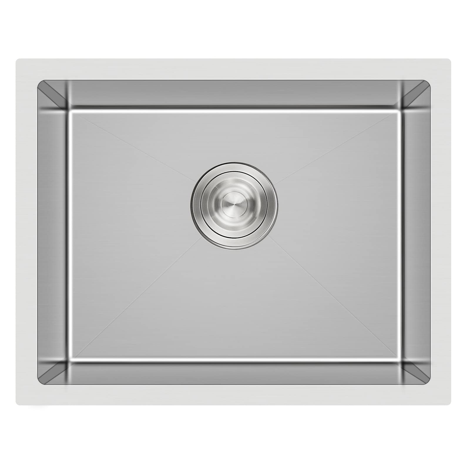 TSIBOMU 24 inch Undermount Kitchen Sink, 24 x 18 inch Single Bowl Stainless Steel Handmade Undermount Kitchen Sink with Sink Str