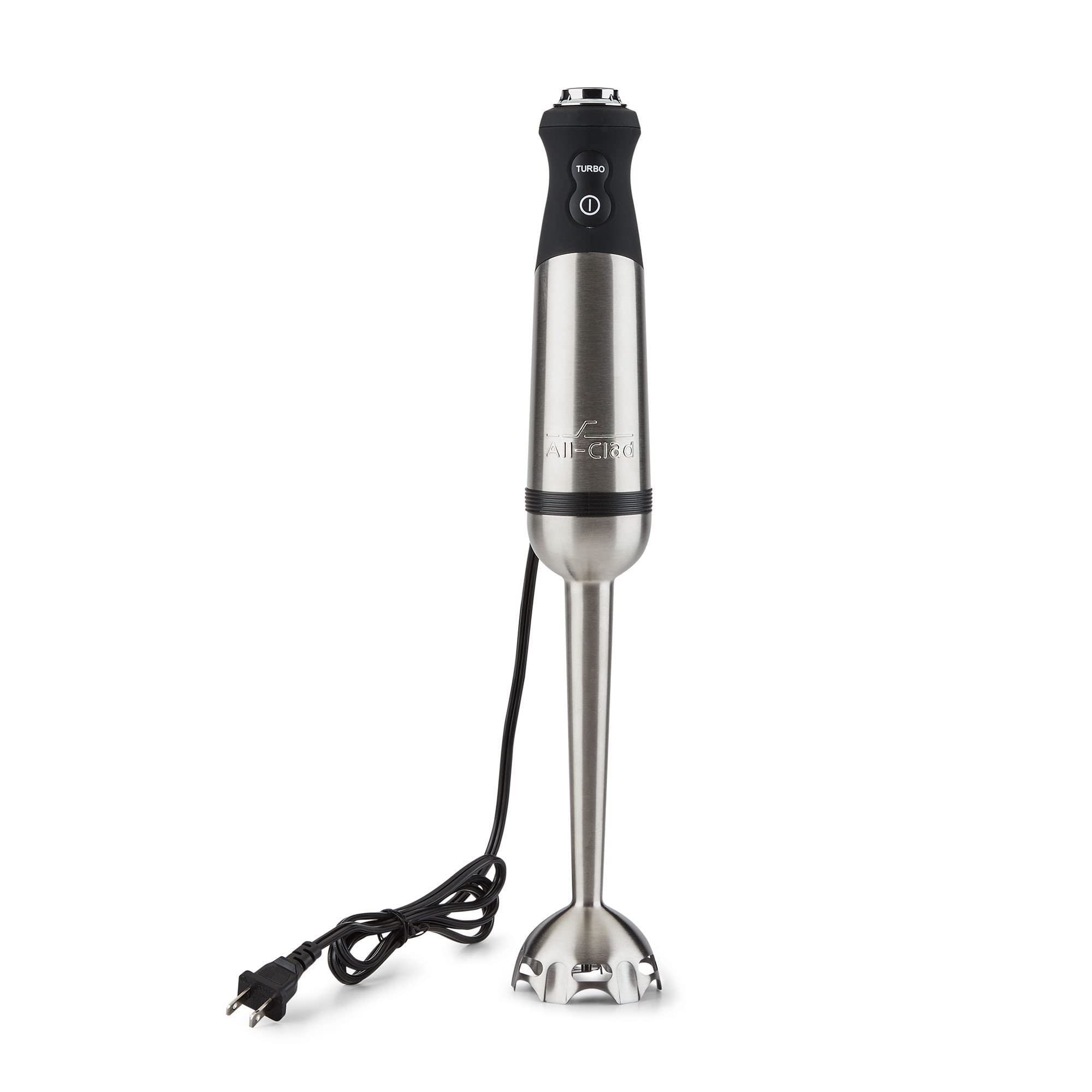 All-Clad Electrics Stainless Steel Immersion Blender 2 Piece Turbo Function 600 Watts Detachable, Variable Speed Control, Hand B
