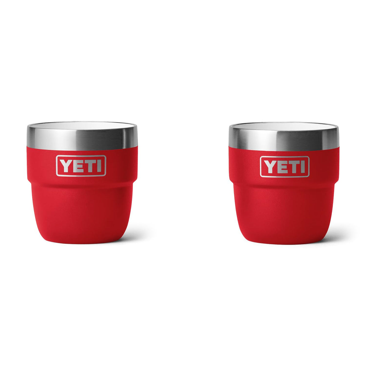 Yeti Rambler 4 Oz Stackable Cup, Stainless Steel, Vacuum Insulated Espresso/Coffee Cup, 2 Pack, Rescue Red