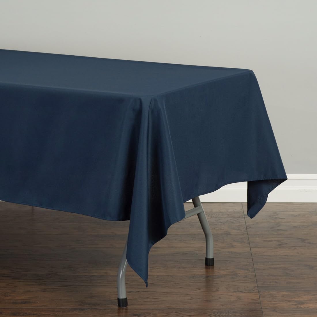 Ltc Linens 2 Pack Rectangular Tablecloths Navy Blue 60 X 102 Inch For 6 Ft Rectangle Banquet Tables With Half-Drop - Stain And W