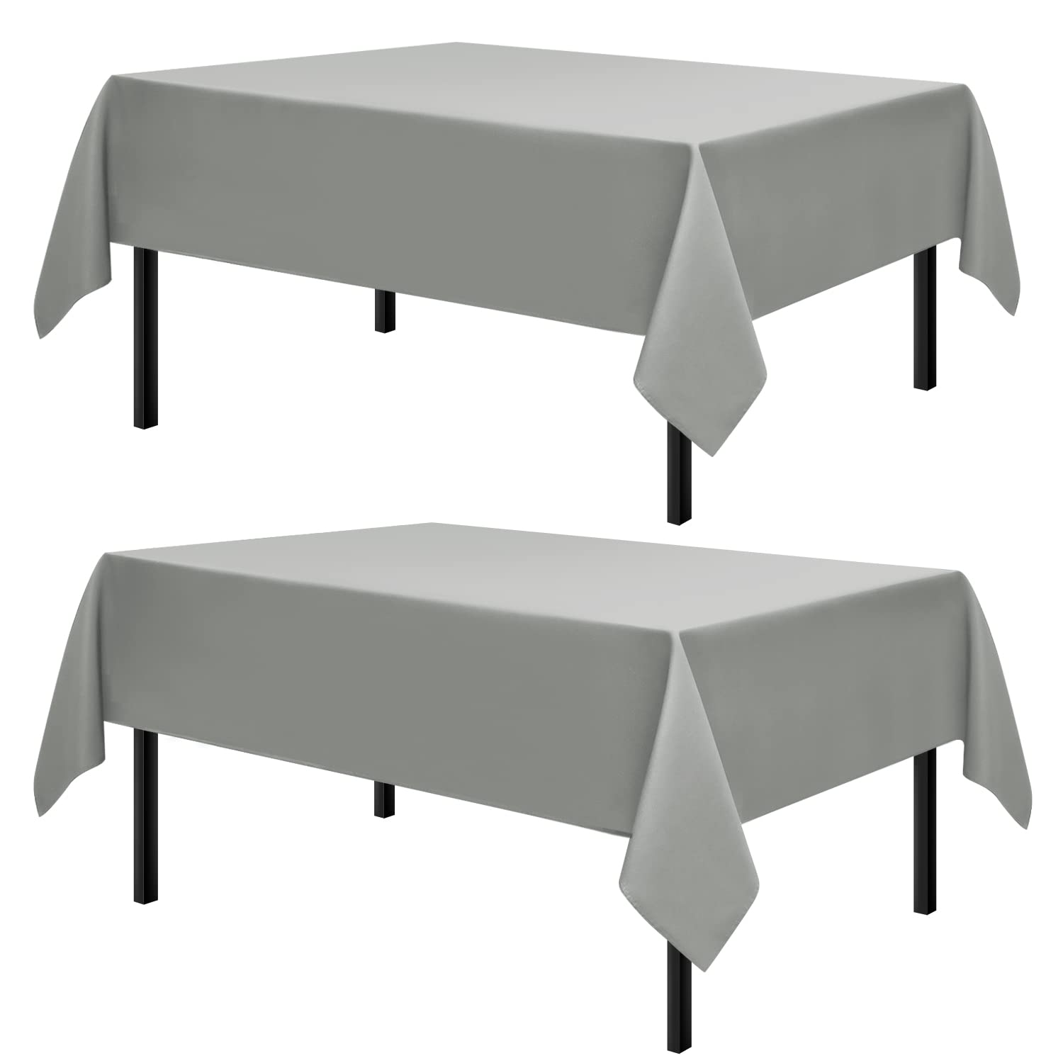 Romanstile Rectangle Tablecloth, 2 Pack 60 X 120 Inch, Stain And Wrinkle Resistant Washable Polyester Table Cover For Dining Tab