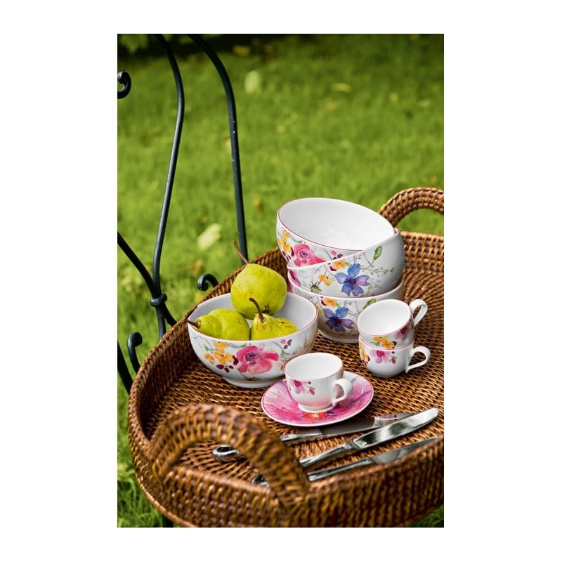 Villeroy & Boch Mariefleur Basic Fruit Dish, 5 In, Premium Porcelain, White/Multicolored