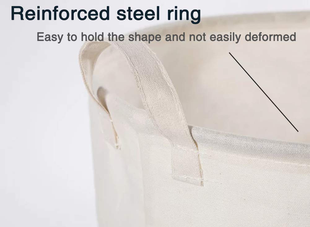 Runtoo 19.7'' Large Sized Laundry Hamper Waterproof Foldable Canvas Sports Basketball Football Bucket Clothing Basket With Handl