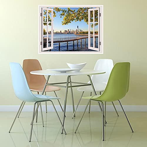 Design 3D Depth Illusion Vinyl Wall Decal Window Sticker My Deck Top View Size Size - 45 cm x 60 cm, Design 13