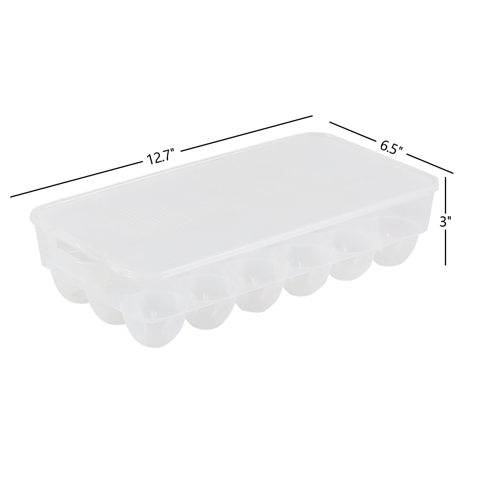 Begale 4-Pack Clear Egg Tray Container With Lid, Plastic Covered Egg Holder For Refrigerator, Fits 18 X 4 Eggs (72 Eggs)