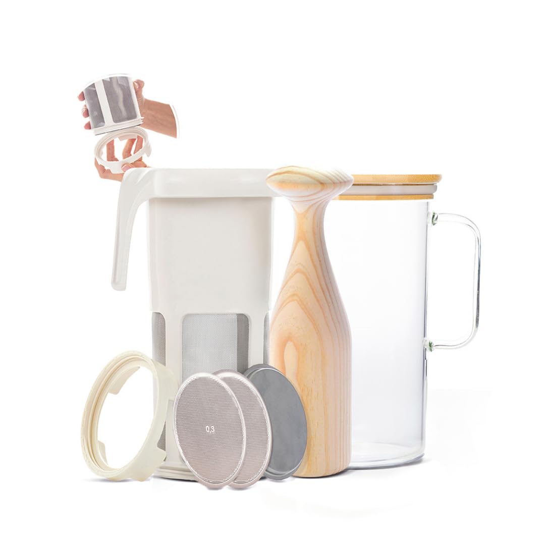 MAlsi Soul multifunctional strainer filter - homemade vegetable milk  burmese tofu  etc Maximum emulsion with interchangeable discs 1 litre in 1 minute Ebook recipes Made in Spain