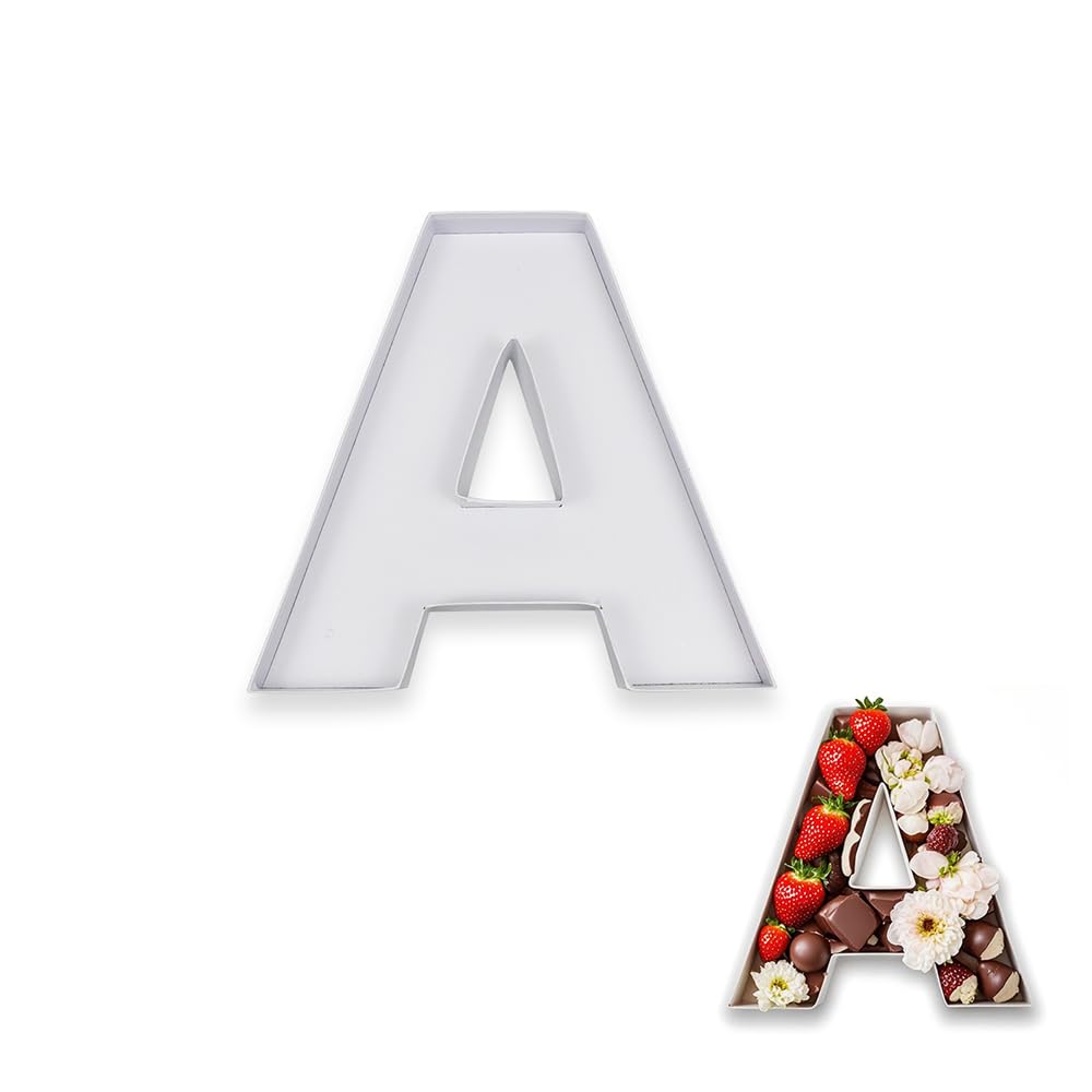 10A Shaped Cardboard Letter Mache Chocolate Sweets Candy Container Box (White,A )