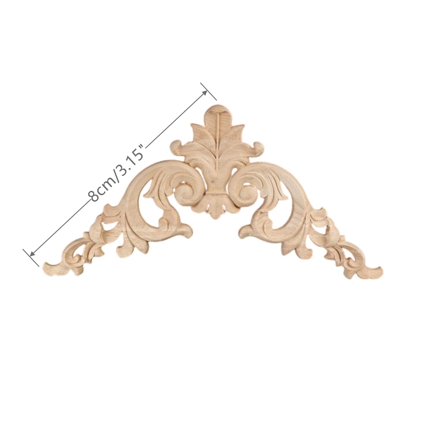 Muxsam 4-Pack Wood Applique Onlay, Unpainted Wooden Carved Corner Decals, Retro Carvings Embellishments For Door Cabinet Bed Wal