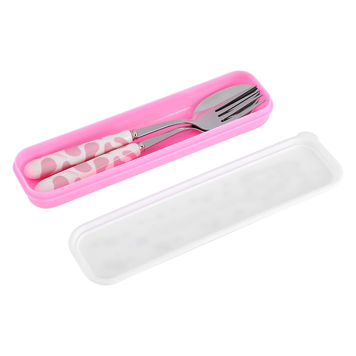 Children Flatware Set, Stainless Steel Fork Spoon with Storage Box Dinner Utensils Spoon Fork Set with Travel Case Toddler Trave