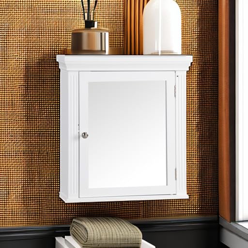 Teamson Home Stratford Wooden Bathroom Furniture, Mirrored Wall Medicine Cabinet, White