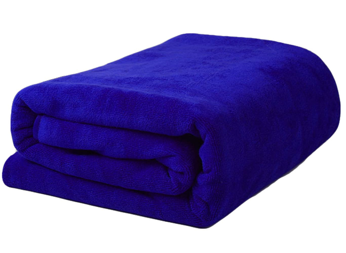 Mylsmple Luxury Microfiber Bath Towel Extra Large Bath Sheet Blue Beach Towel Fast Drying Hotel Bathroom Towel (36 Inch X 72 Inc