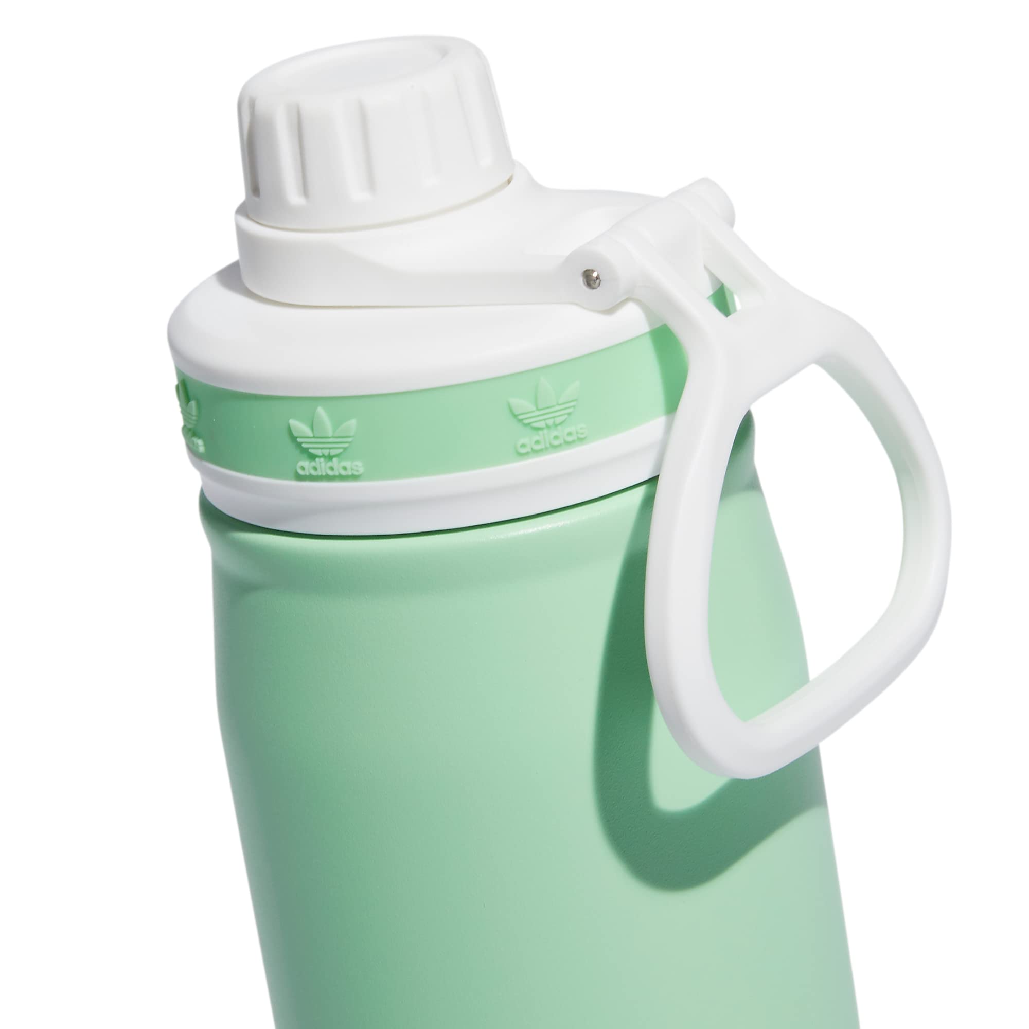 Adidas Originals 600 Ml (20 Oz) Metal Water Bottle, Hot/Cold Double-Walled Insulated 18/8 Stainless Steel, Glory Mint Green/Whit