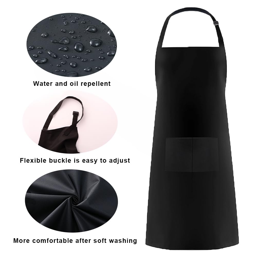 Ured 1Pcs Black Apron For Women