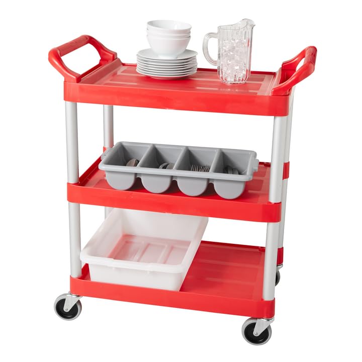 Rubbermaid Commercial Products 4-Compartment Plastic Cutlery Bin, 2Pounds, Gray, Supplies For Restaurant Kitchen Use