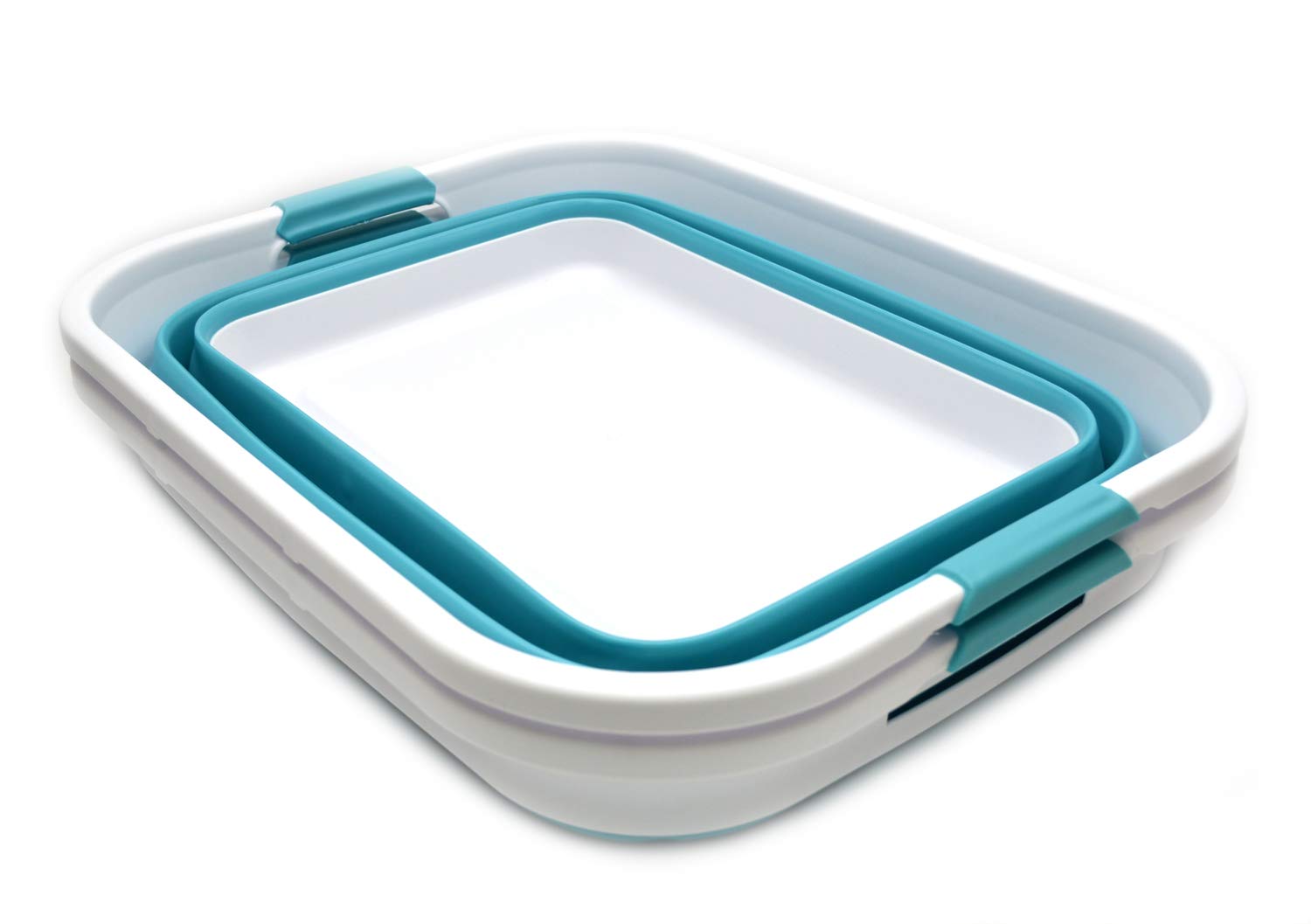 Sammart Set Of 2-41L(10.8 Gallon) Collapsible Plastic Laundry Basket-Pop Up Storage Container-Portable Washing Tub-Space Saving