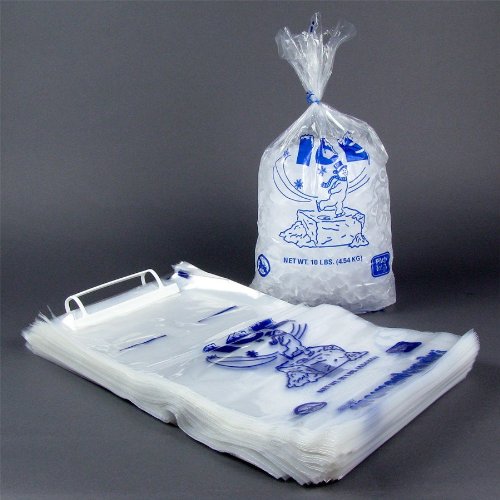 Tabletop King 20 Lb. Wicketed Ice Bag With Handle - 500/Case