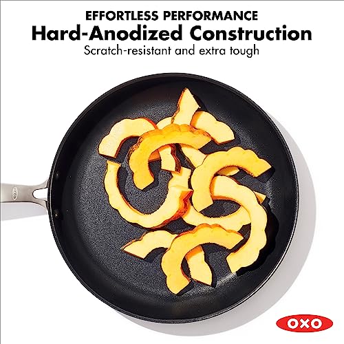 Oxo Good Grips Pro 8'' Frying Pan Skillet, 3-Layered German Engineered Nonstick Coating, Dishwasher Safe, Oven Safe, Stainless S