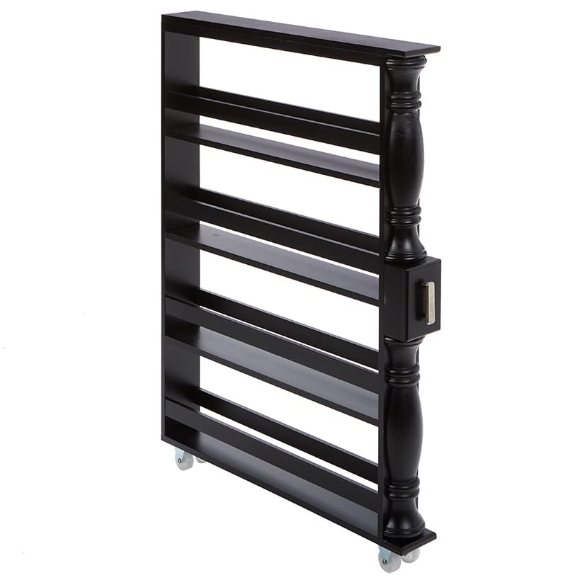 Slim Rolling Can and Spice Racks  Black