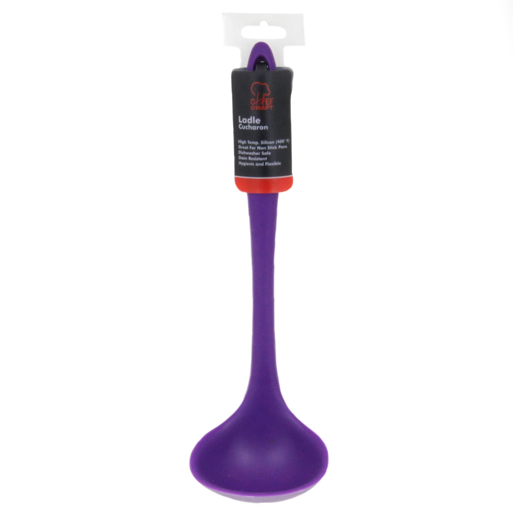 Chef Craft Premium Silicone Cooking Ladle  11.25 inch  Purple