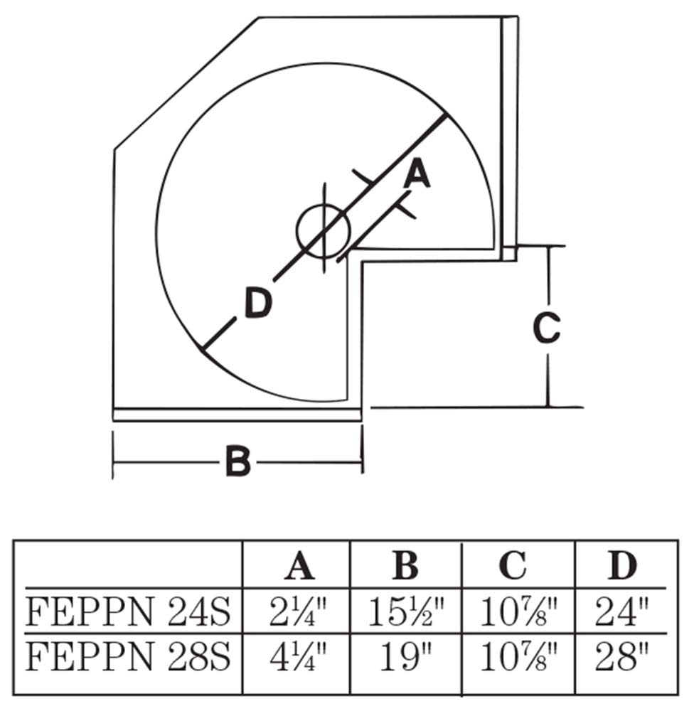 Knape & Vogt Kv Lazy Susan Pie Cut Door Mounted 2 Polymer Shelves 24'' (Set) White