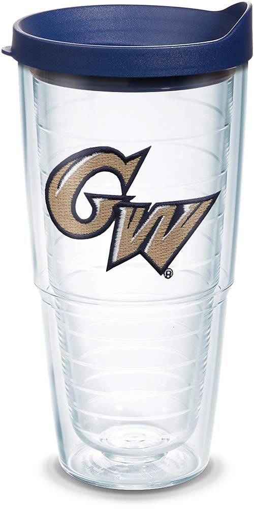 Tervis George Washington Colonials Logo Tumbler With Emblem And Navy Lid 24Oz, Clear