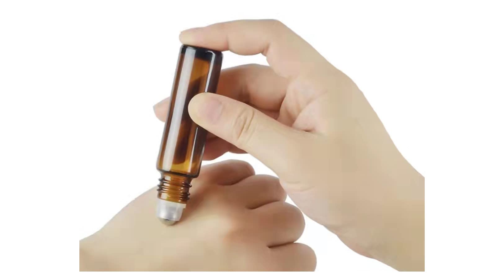 Hinnaswa Essential Oil Roller Bottles, Empty Refillable Roll On Glass Bottles, Leak Proof Glass Bottle, Stainless Steel Balls Fo