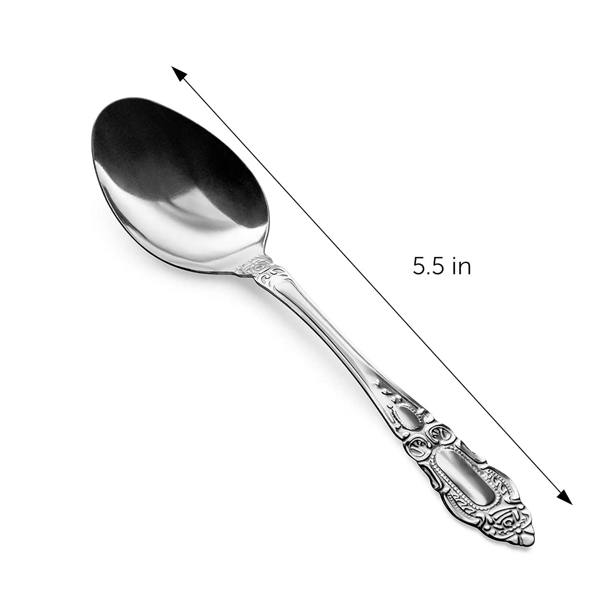 Decorrack 12 Pieces Teapoons, Food Grade Stainless Steel Teaspoons, 5.5 Inches, Flatware For Home, Restaurant, Dishwasher Safe.