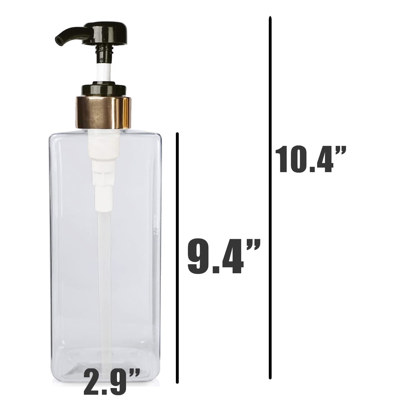 Ezpro Usa Empty Plastic Square Bottles Pump Shampoo Conditioner Body Wash Face, In Shower Bathroom Dispenser, Waterproof Permane