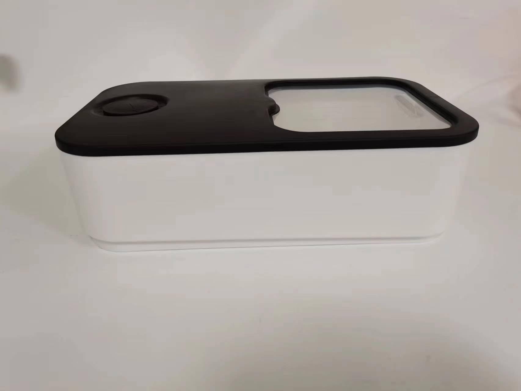 Skywin Laundry Pod Container With Slide Lid (Black With Print) - 15   X8.7   X4.5   - Holds 11 Pounds, Fits 2 Bottles Of Laundry