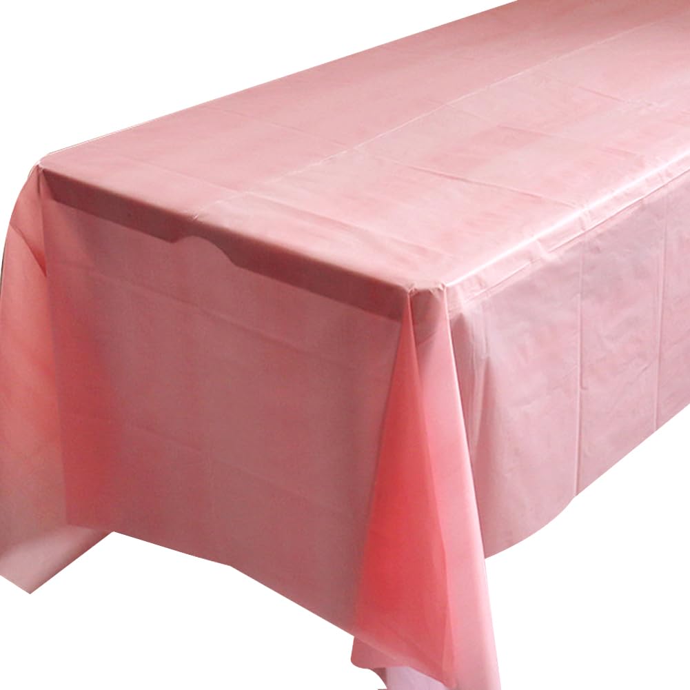 2 Pack Pink Plastic Tablecloths Disposable Xmas Table Covers Table Cloths Bbq Picnic Birthday Christmas Parties Covers Waterproo