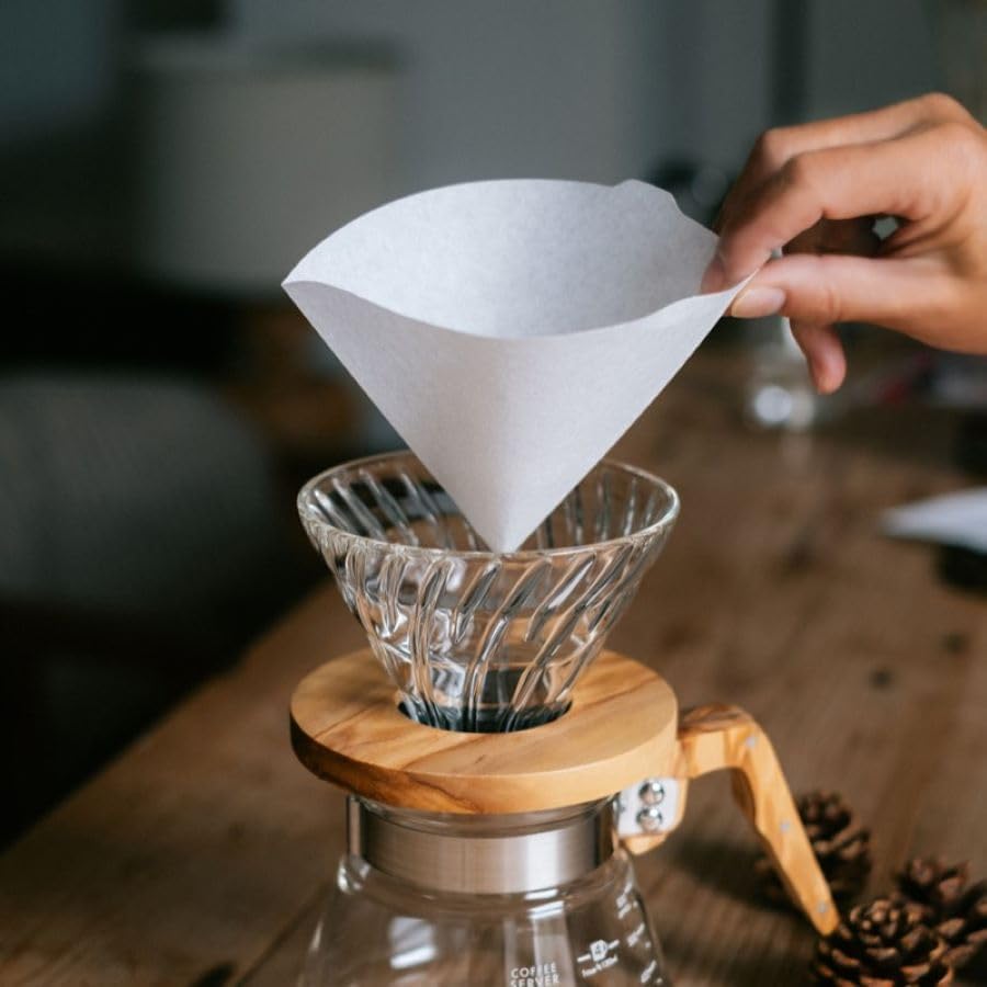 Hario V60 Paper Coffee Filters, Size 01, White, 100Ct Boxed