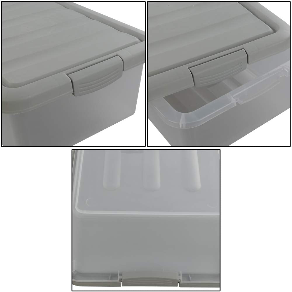 Ucake 14 Quart Plastic Storage Box, Clear Storage Bin with Lid, 2 Packs